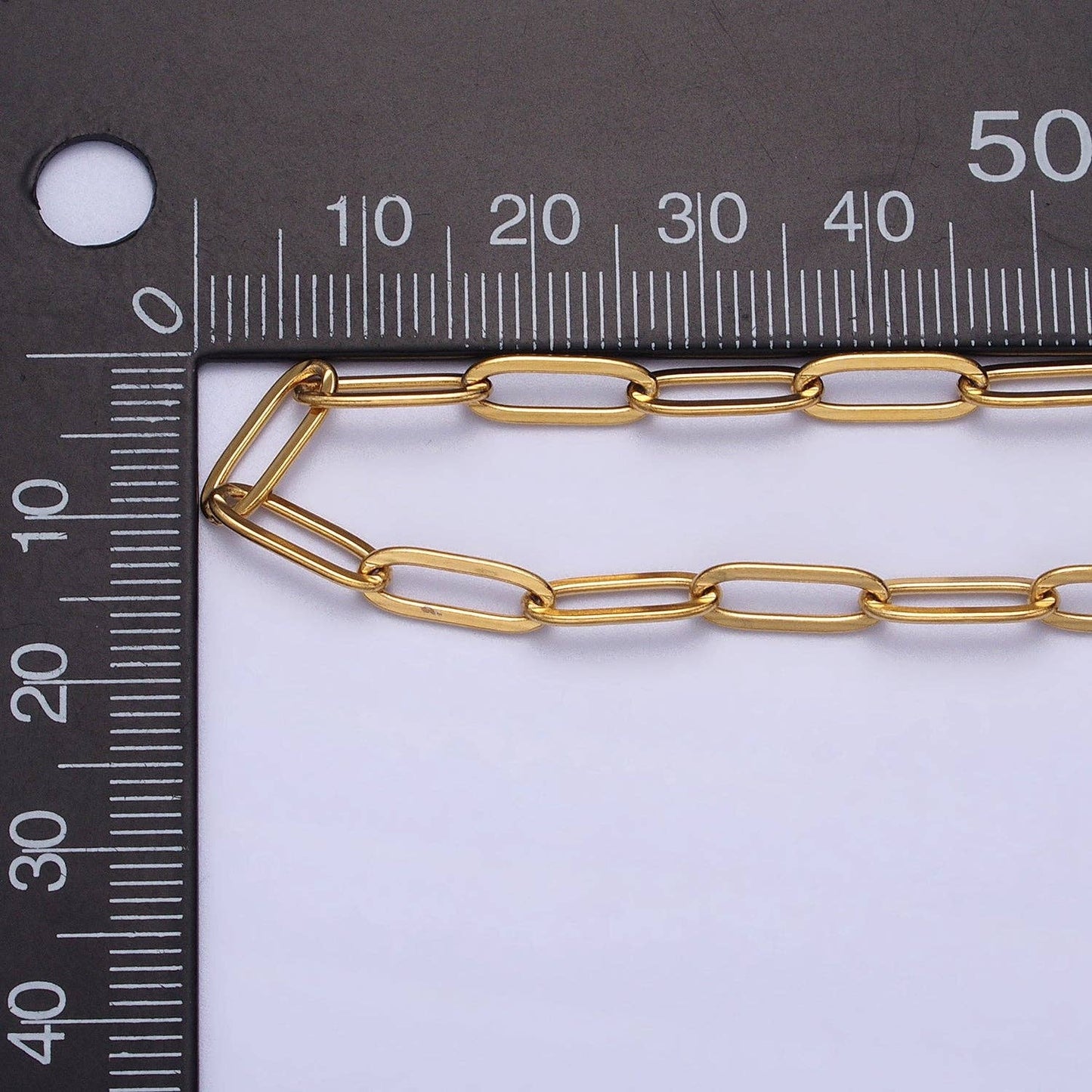 Paperclip Link Long Chain Necklace: Gold / 17.7 Inch