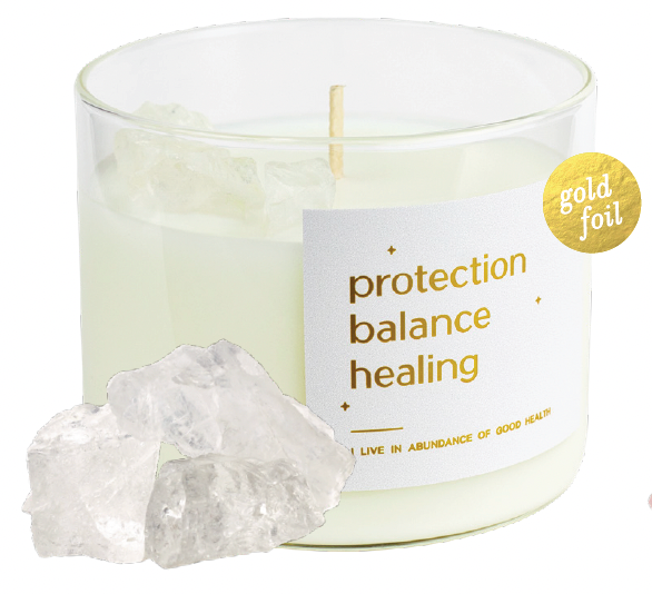 Protection•Balance•Healing candle with Clear Quartz