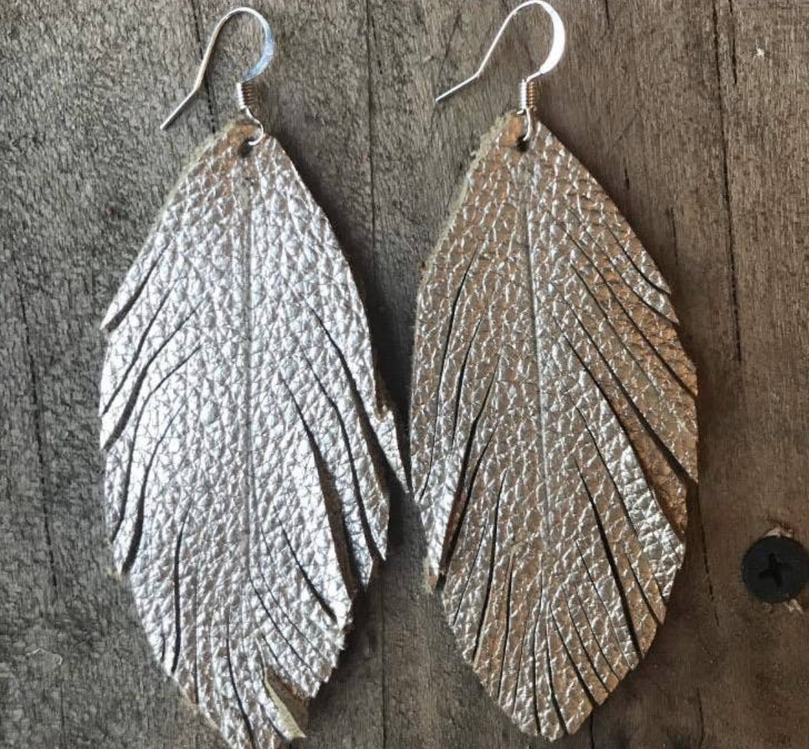 Fabulous Feather Leather Earrings