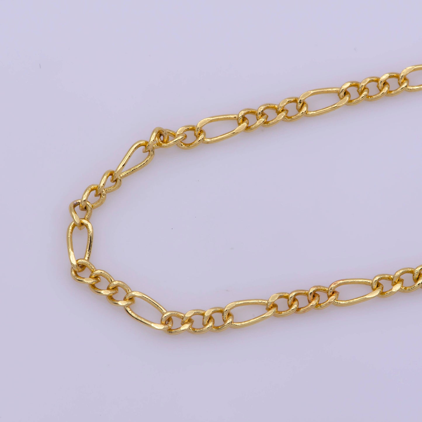 2mm Dainty Gold Figaro 18 Inch Layering Chain Necklace