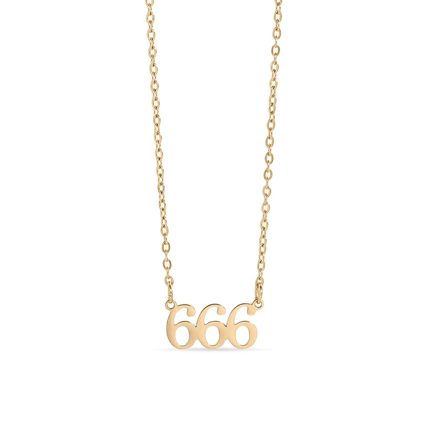18K Gold PVD Stainless Steel Angel Number Necklace: Gold / 999