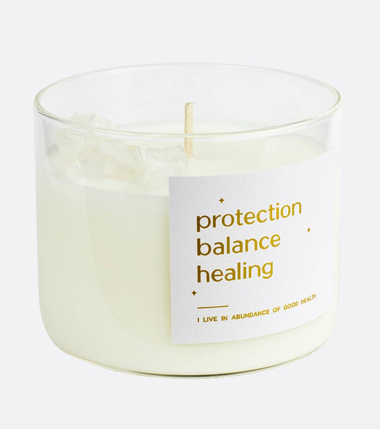 Protection•Balance•Healing candle with Clear Quartz