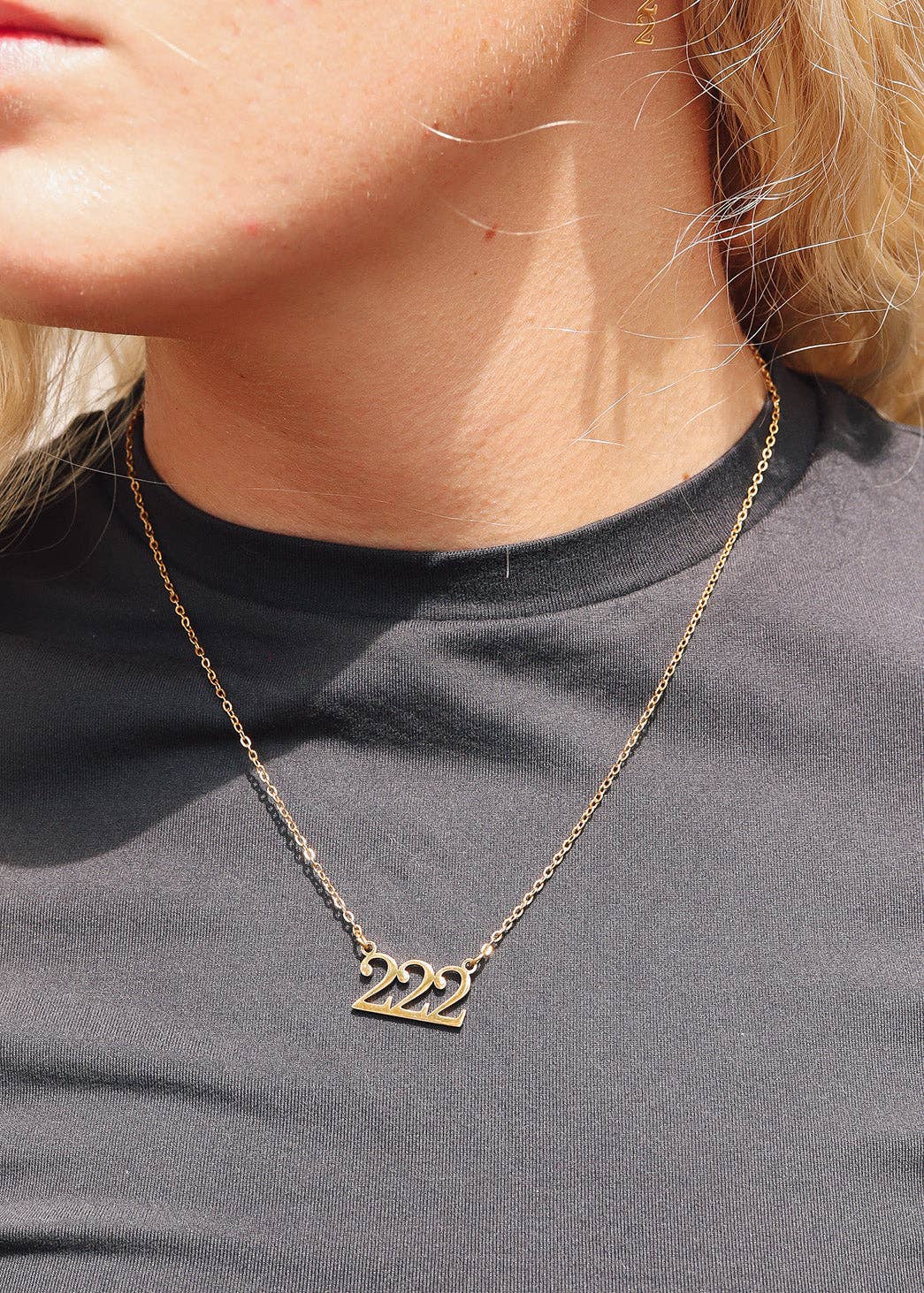 18K Gold PVD Stainless Steel Angel Number Necklace: Gold / 111