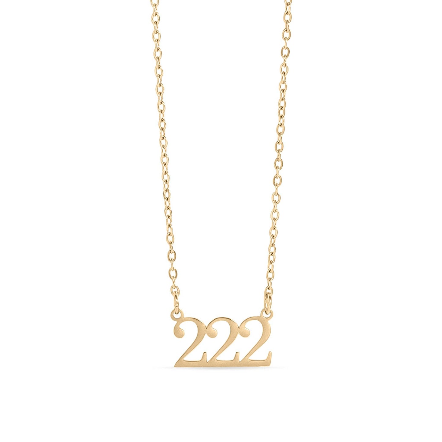 18K Gold PVD Stainless Steel Angel Number Necklace: Gold / 111