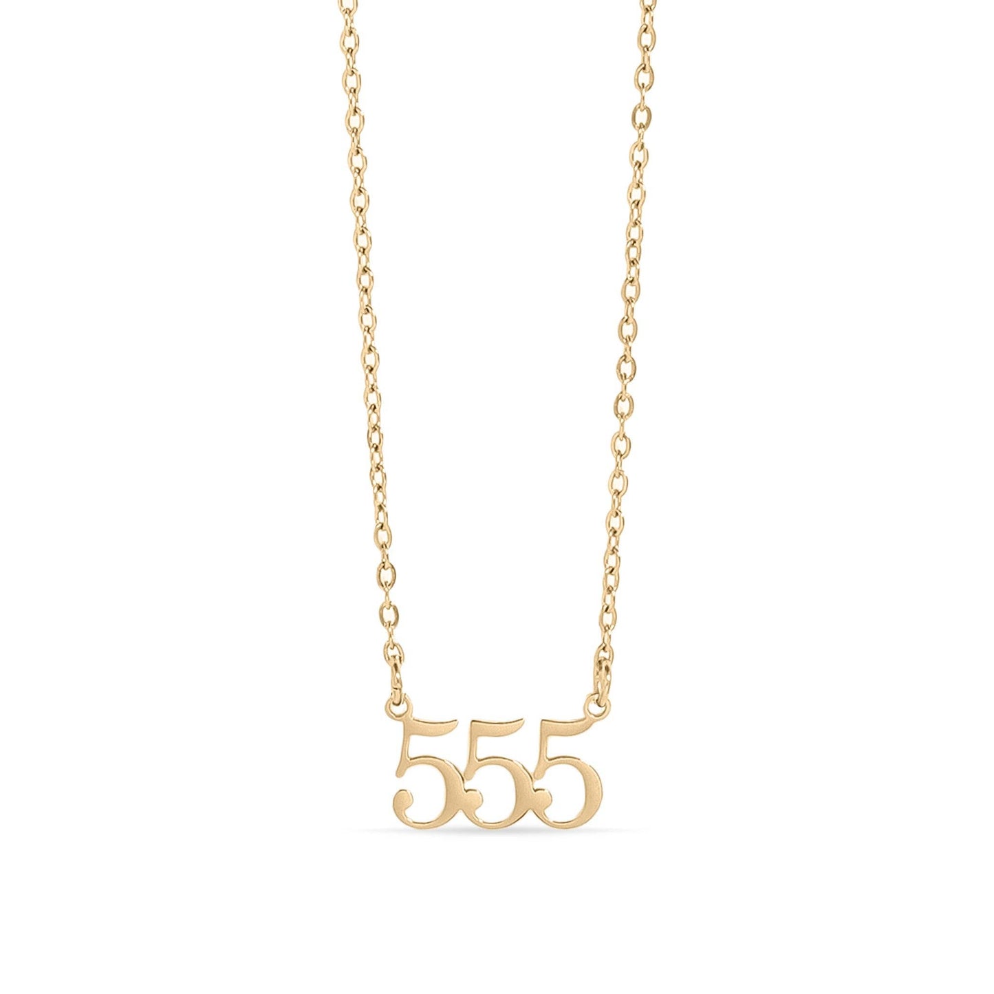 18K Gold PVD Stainless Steel Angel Number Necklace: Gold / 444