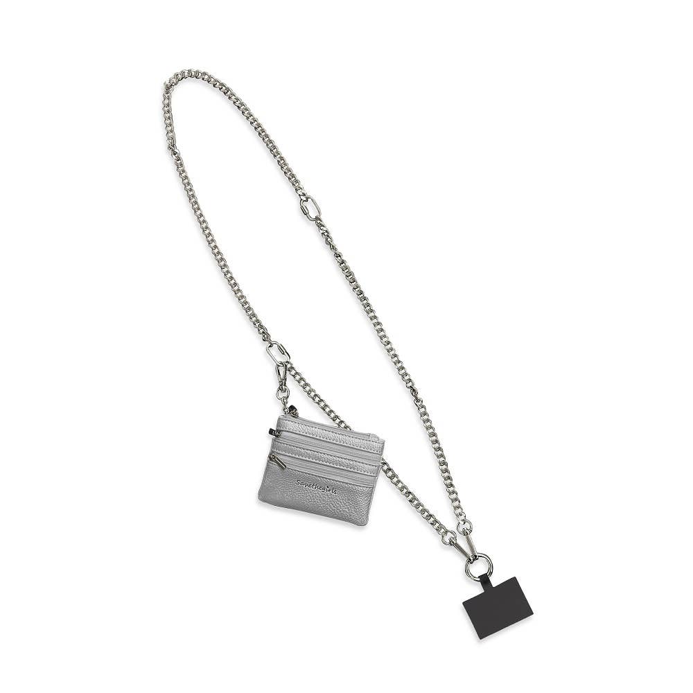 Clip & Go Crossbody Phone Accessory : Silver