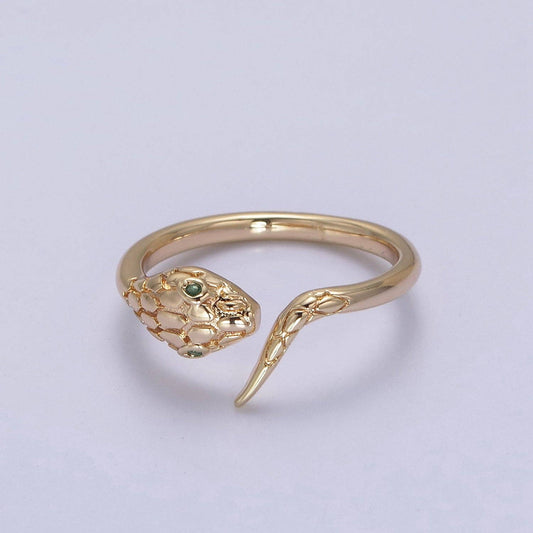 Snake Eyes 18k Gold Filled Gold Snake Wrap Ring