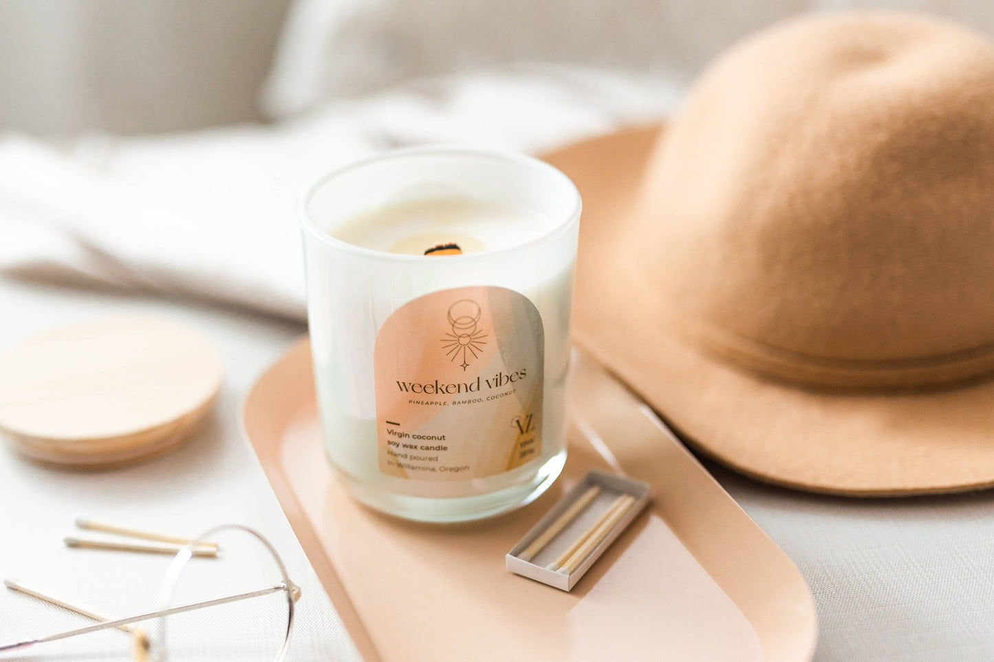 Weekend Vibes | pineapple bamboo coconut, wood wick candle