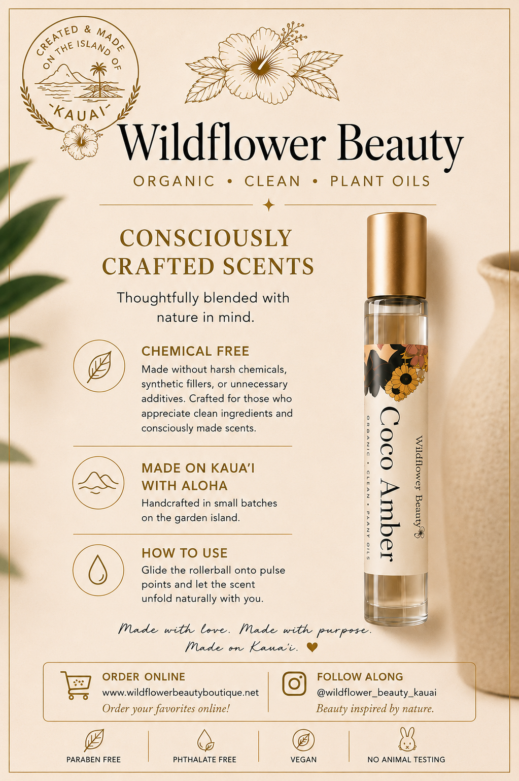 Wildflower Perfume Spray- 5 Scents: Coco-Amber