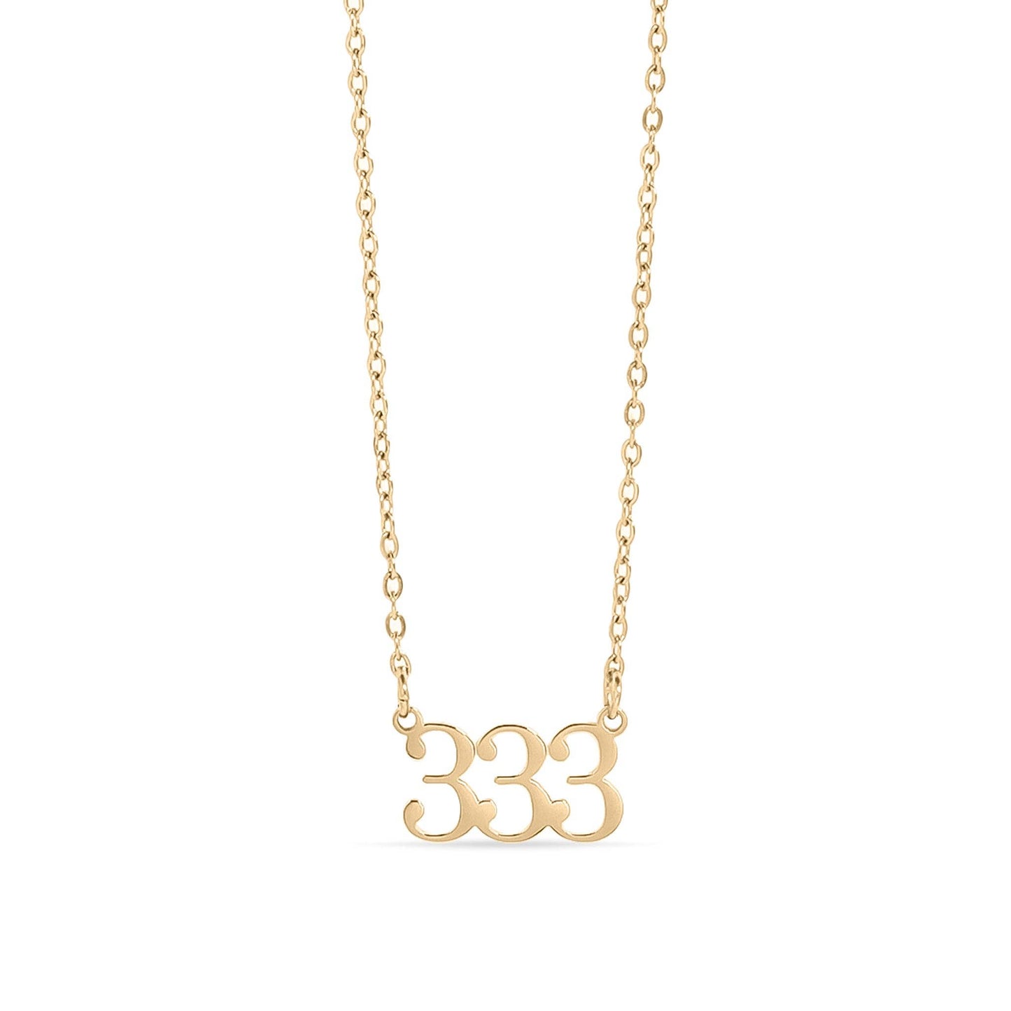 18K Gold PVD Stainless Steel Angel Number Necklace: Gold / 111