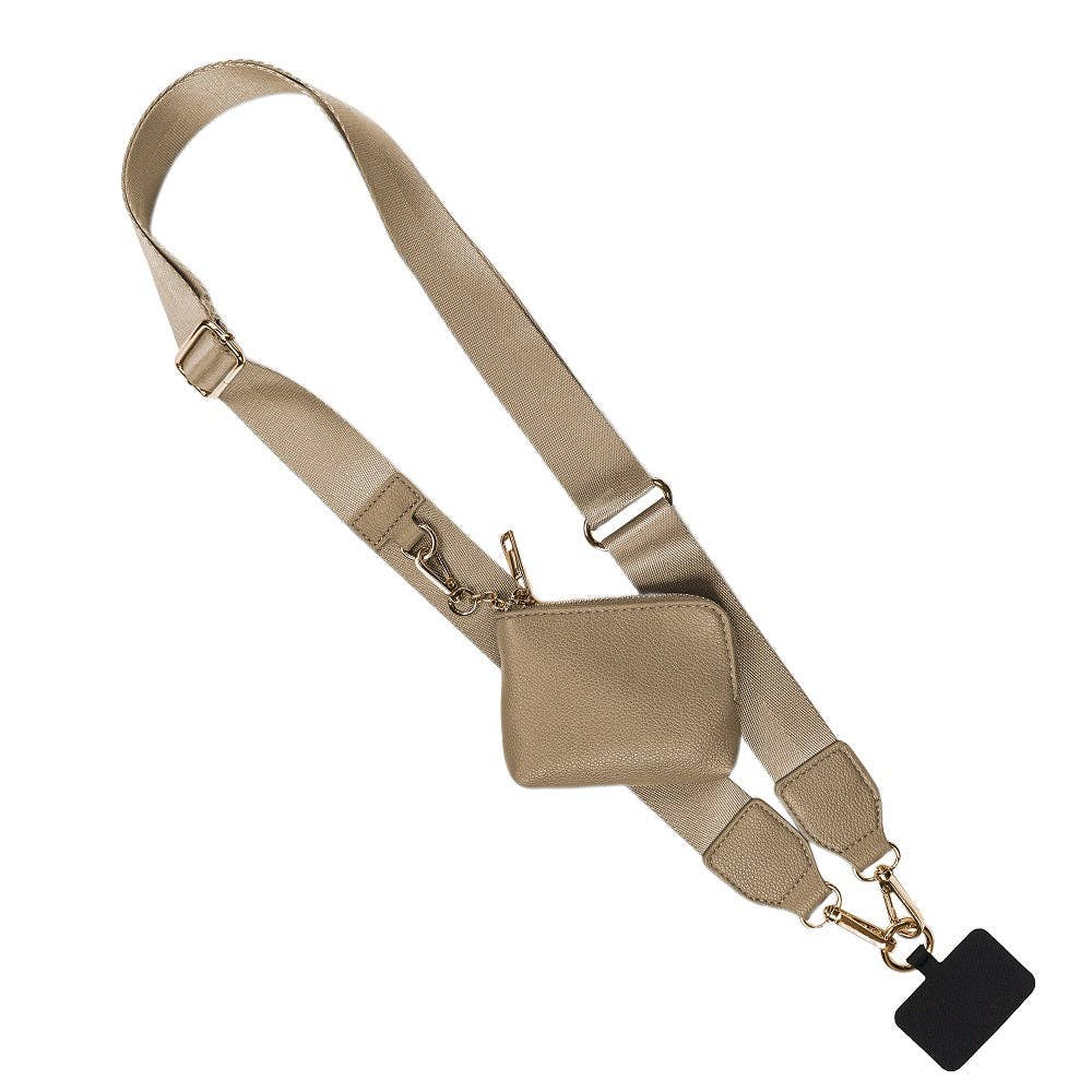 Clip & Go Strap w/RFID Pouch Solid: Taupe
