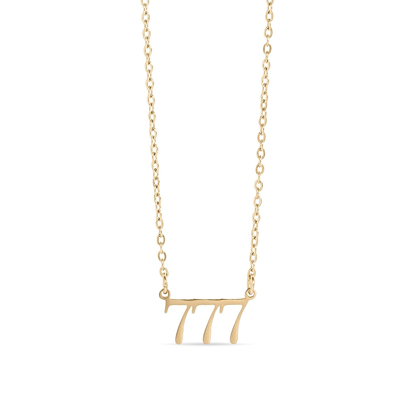 18K Gold PVD Stainless Steel Angel Number Necklace: Gold / 999