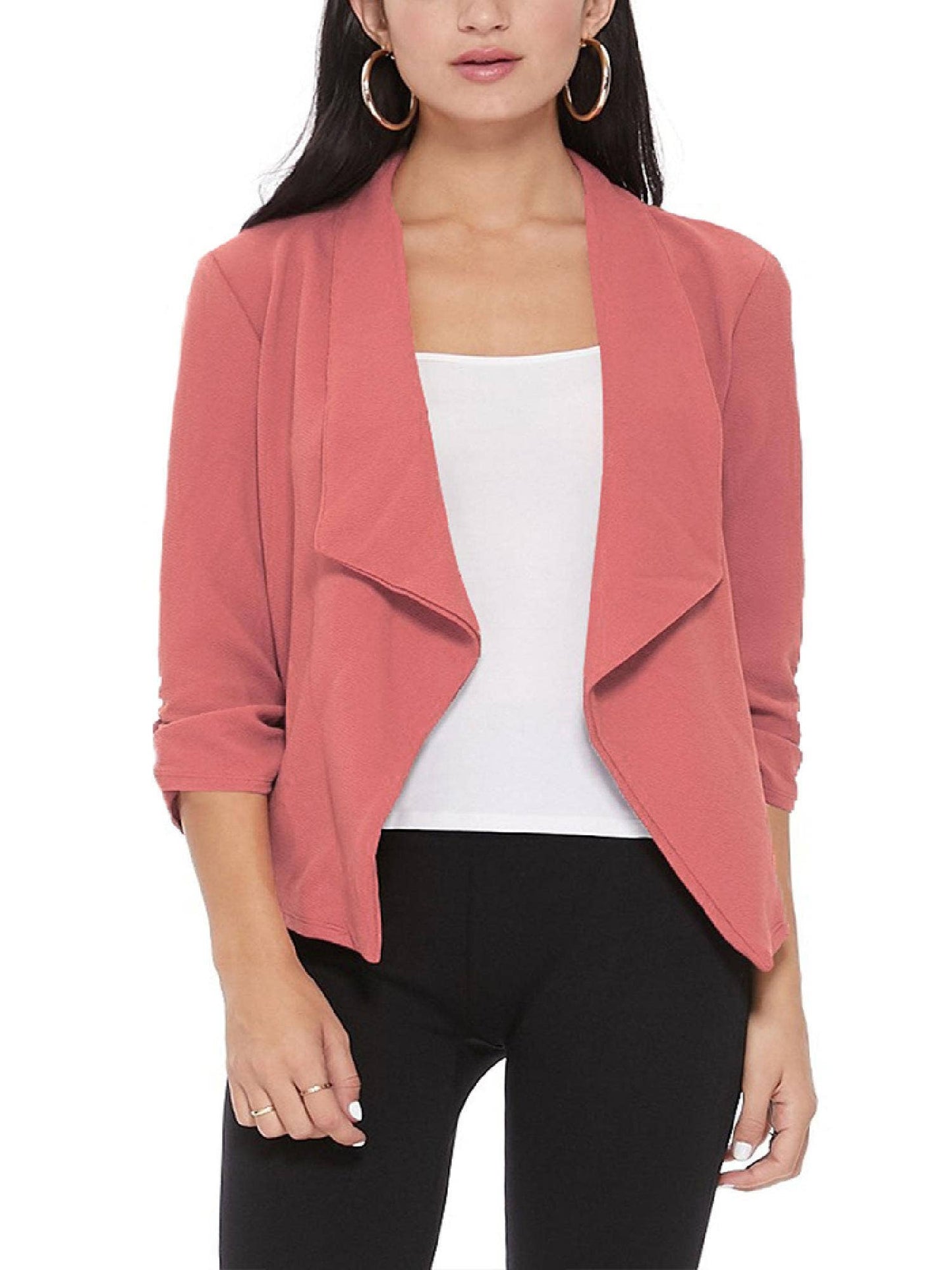 Bear’s Best Front Draped Solid Blazer