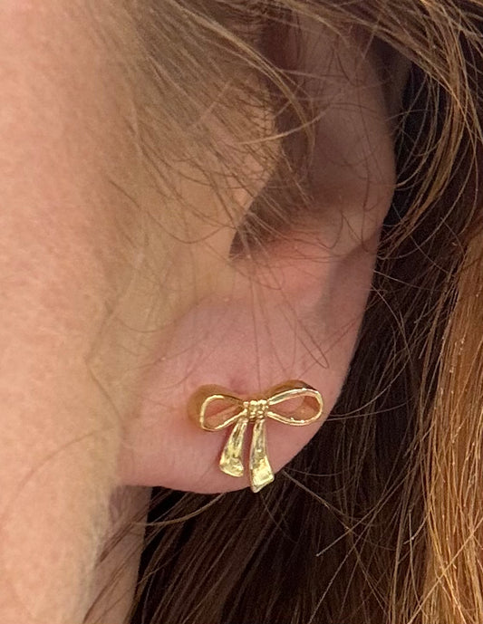 Brass Bow Earrings