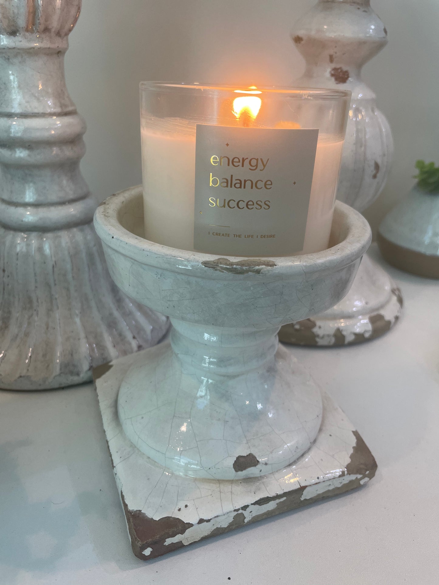 Citrine Serene Crystal Glass Candle