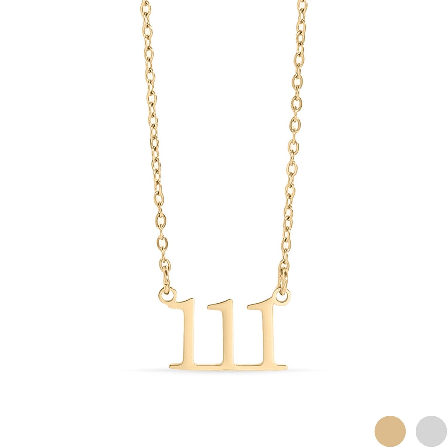 18K Gold PVD Stainless Steel Angel Number Necklace: Gold / 444