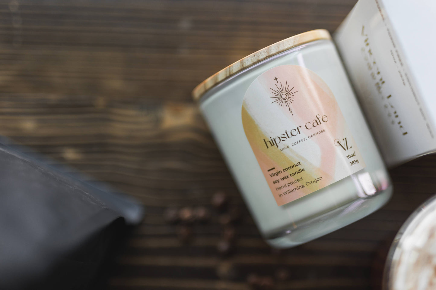 Hipster Cafe | masculine coffee shop scent wood wick candle