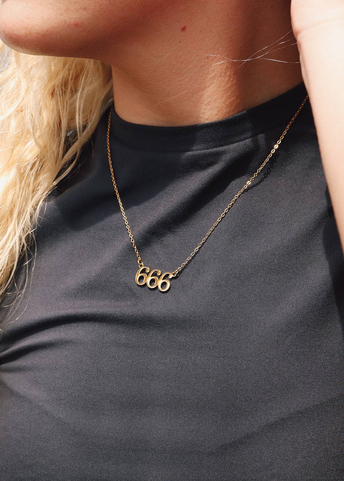 18K Gold PVD Stainless Steel Angel Number Necklace: Gold / 444