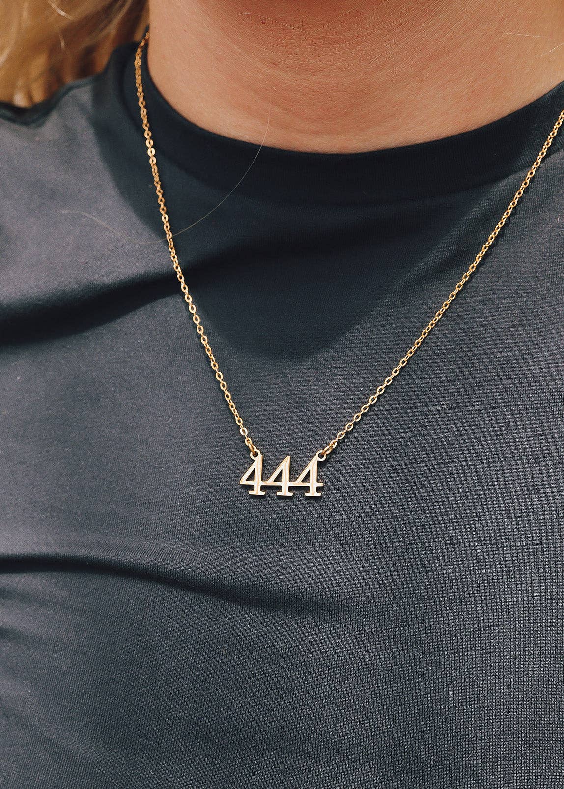 18K Gold PVD Stainless Steel Angel Number Necklace: Gold / 999