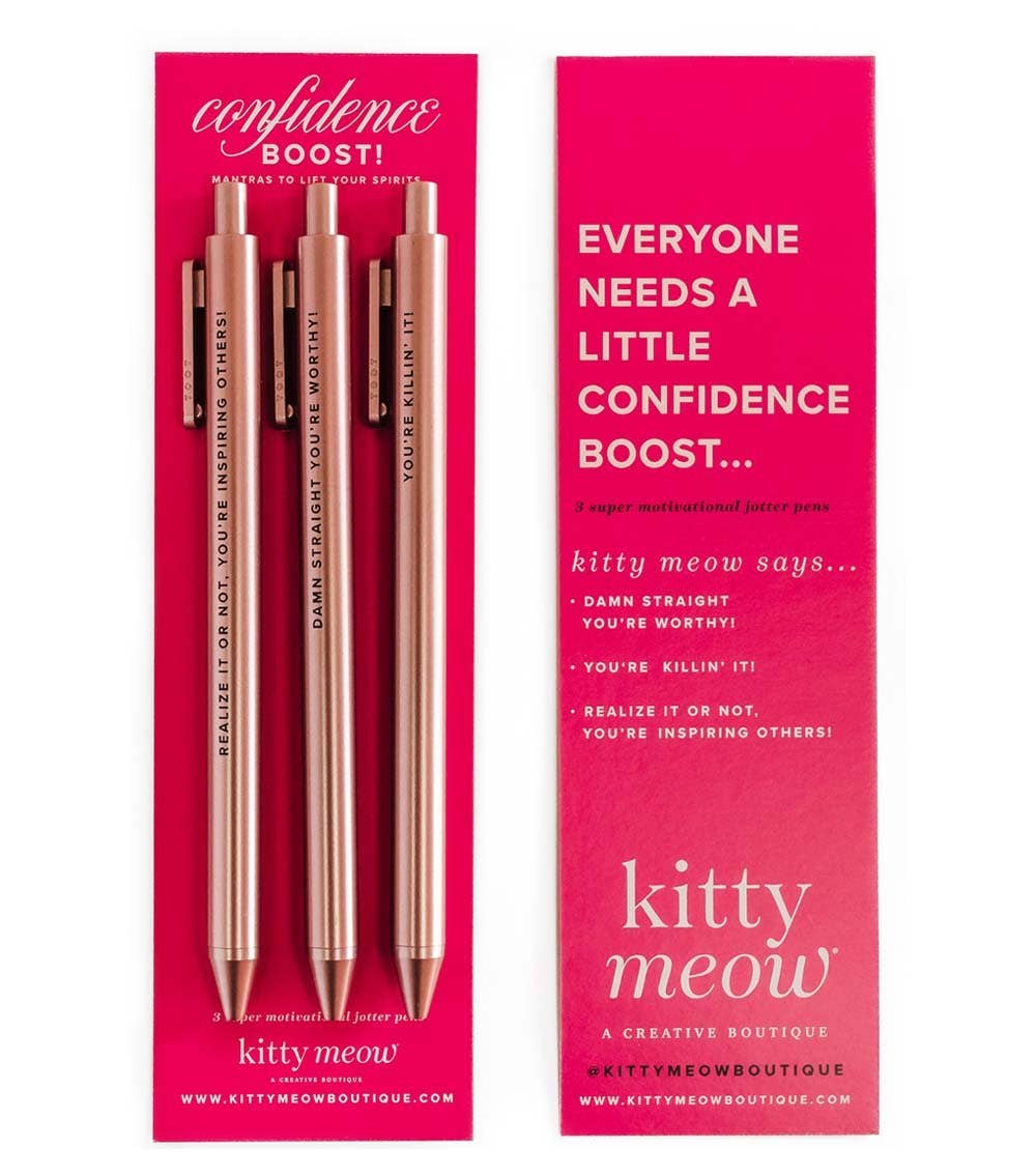 Confidence Boost Pen Set - Rose Gold Pens, Teacher Gift Idea