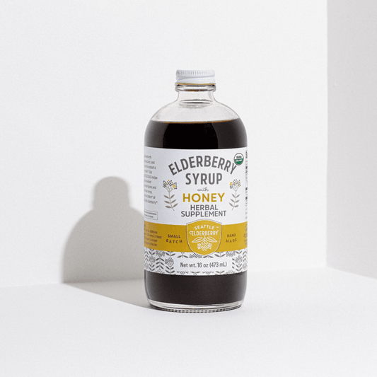 Organic Elderberry Syrup with Honey: 16oz