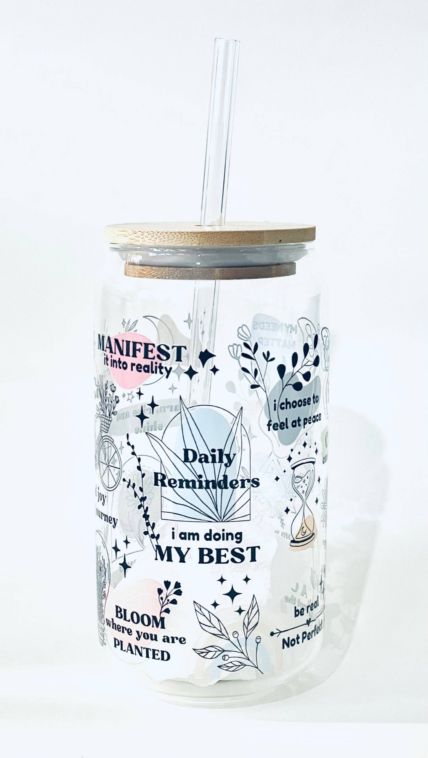 Delicate Daily Reminders Glass Can