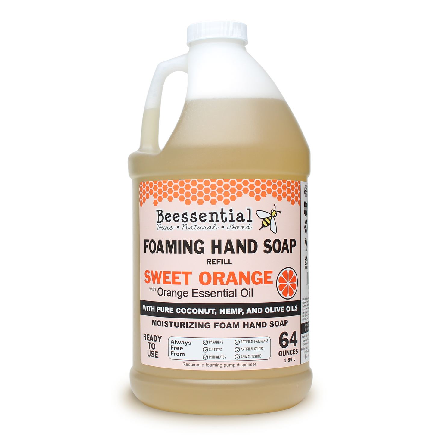 Beessential Orange Foaming Hand Soap 64oz Refill