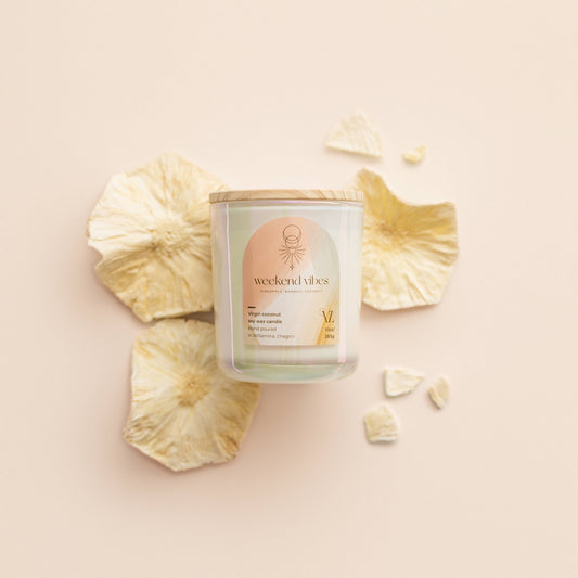 Weekend Vibes | pineapple bamboo coconut, wood wick candle