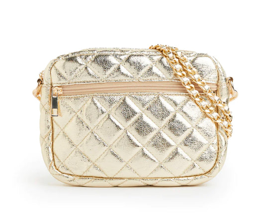 Gold Quilted Crossbody Bag